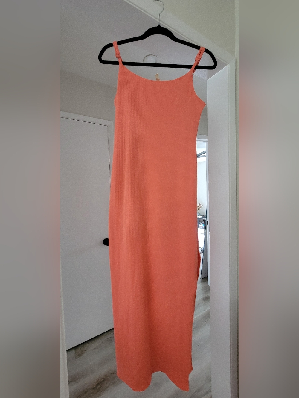 Tyche Ribbed Tank Dress - Coral